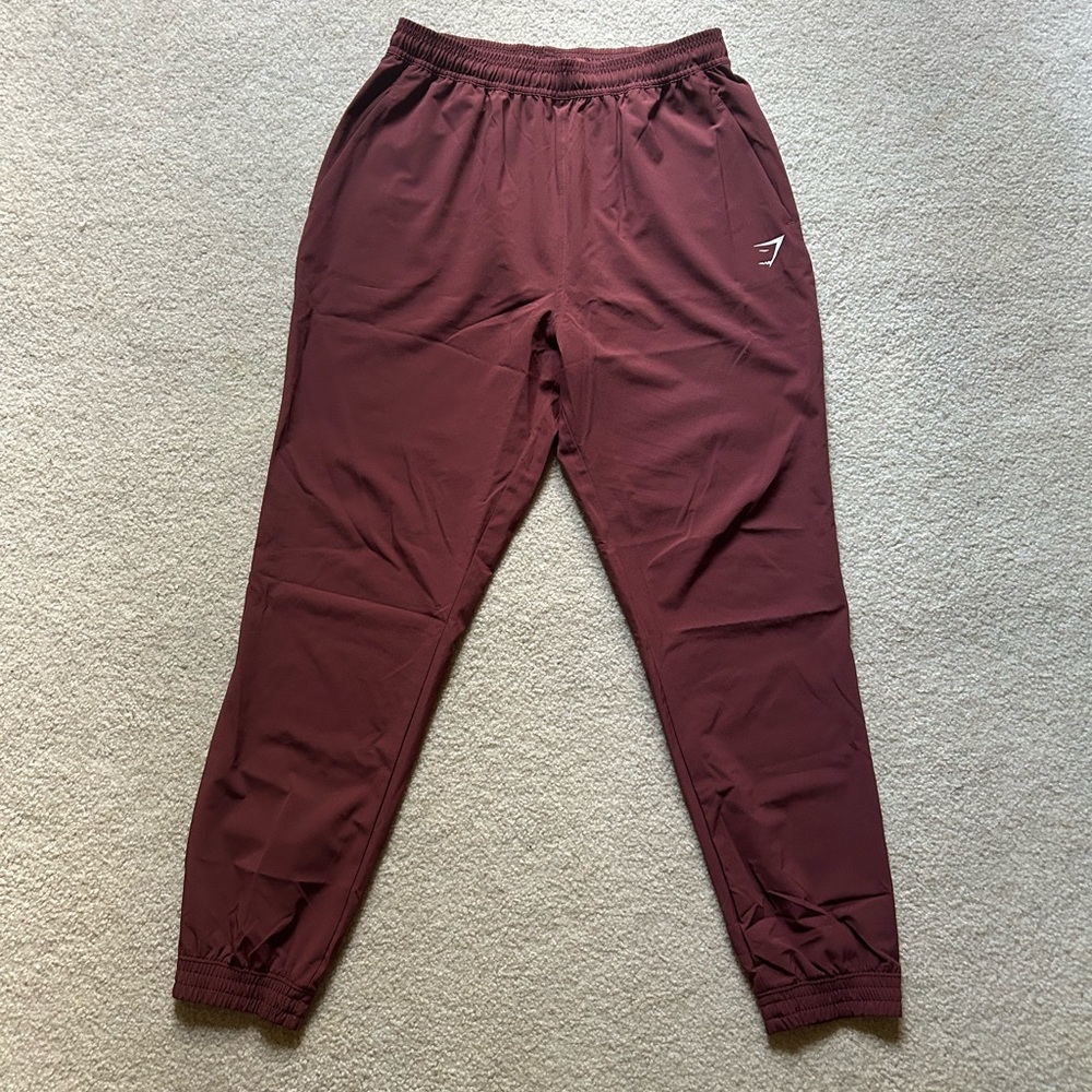 Brand New!!! Gymshark Training Woven Joggers In Cherry Brown!!